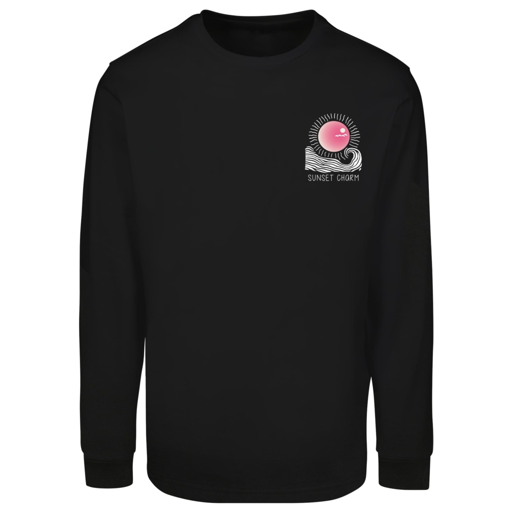 Merchcode - Sunset Charm With Cuffrib Top à manches longues - Noir